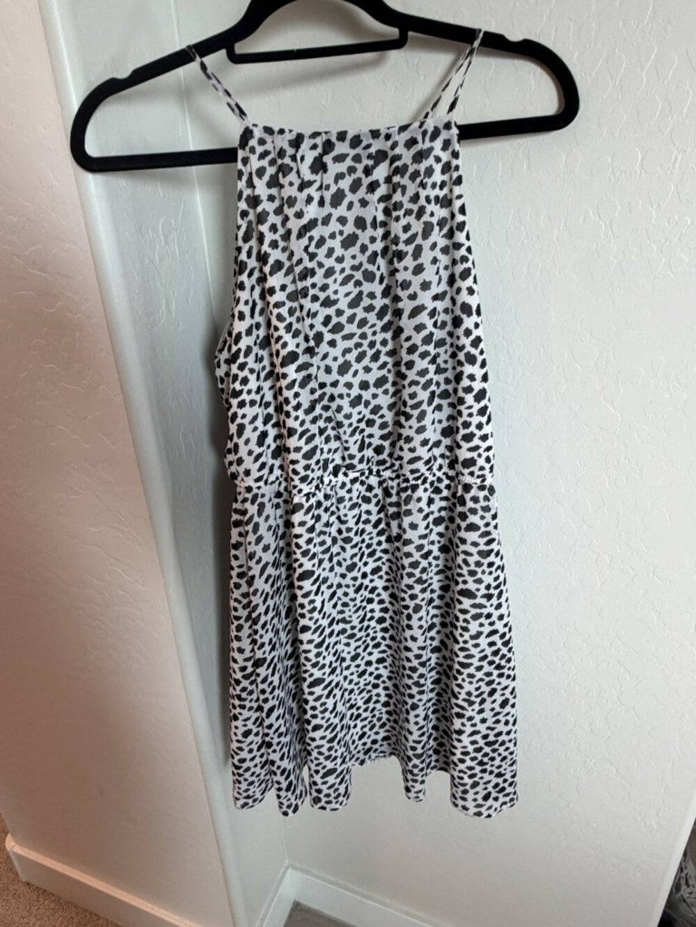 Maurices Black White Leopard Print Strappy Dress M